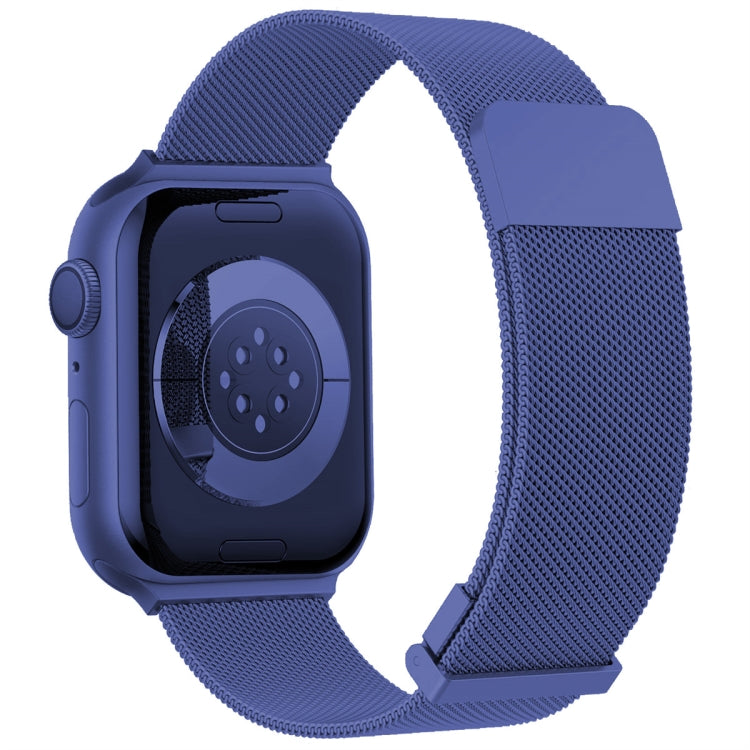 For Apple Watch SE 2022 40mm Milan Double Magnetic Steel Mesh Watch Band(Blue) by bashfashion