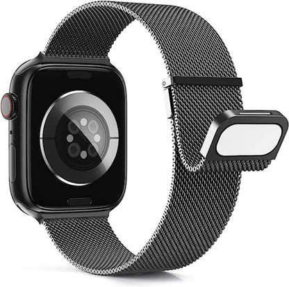 For Apple Watch SE 2022 40mm Milan Double Magnetic Steel Mesh Watch Band(Gray) by bashfashion