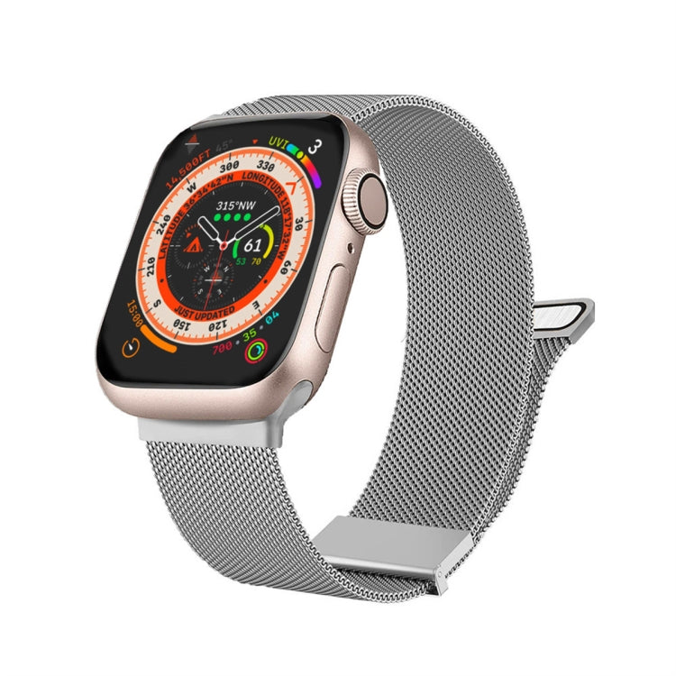 For Apple Watch SE 2022 44mm Milan Double Magnetic Steel Mesh Watch Band(Silver) by bashfashion