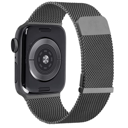 For Apple Watch SE 2022 44mm Milan Double Magnetic Steel Mesh Watch Band(Gray) by bashfashion