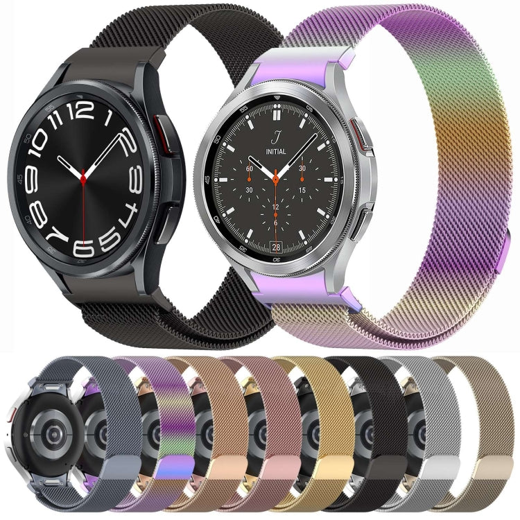 For Samsung Galaxy Watch4 / 4 Classic 46mm Button Style Milan Magnetic Metal Watch Band(Rose Gold) by bashfashion