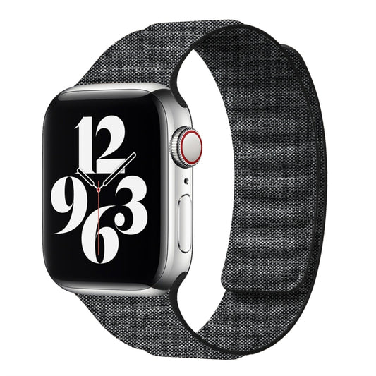 For Apple Watch SE 2022 40mm Denim Magnetic Watch Band(Black) by bashfashion