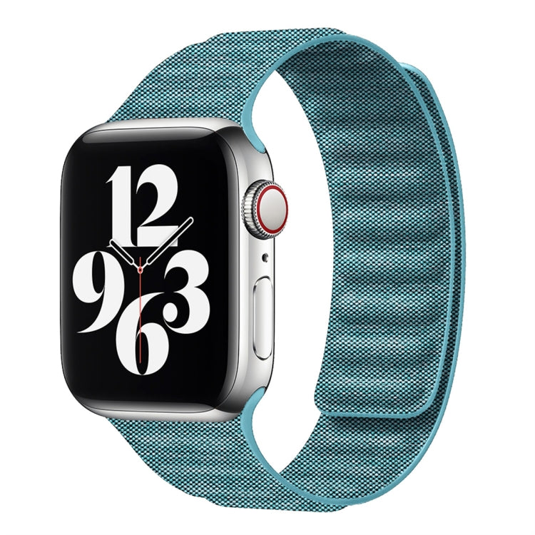 For Apple Watch SE 2022 40mm Denim Magnetic Watch Band(Cyan) by bashfashion