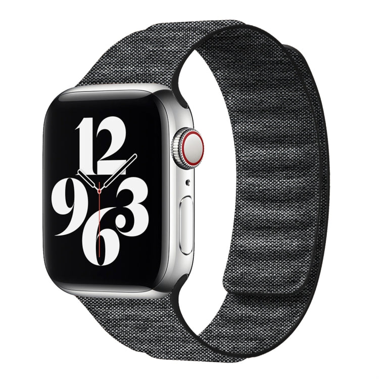 For Apple Watch 5 44mm Denim Magnetic Watch Band(Black) by bashfashion