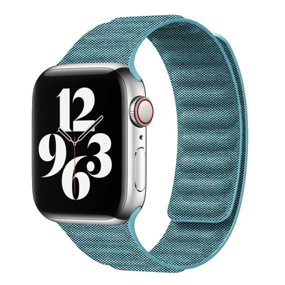 For Apple Watch 5 44mm Denim Magnetic Watch Band(Cyan) by bashfashion