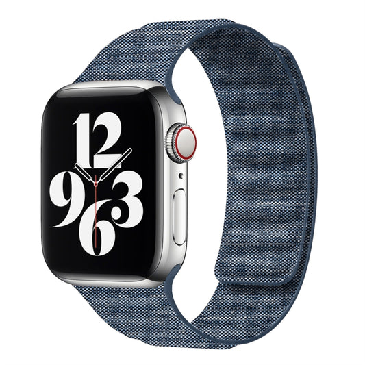 For Apple Watch 4 44mm Denim Magnetic Watch Band(Blue) by bashfashion