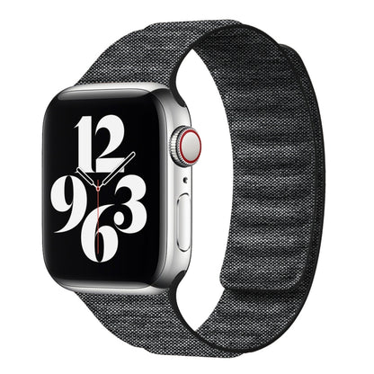 For Apple Watch 3 42mm Denim Magnetic Watch Band(Black) by bashfashion
