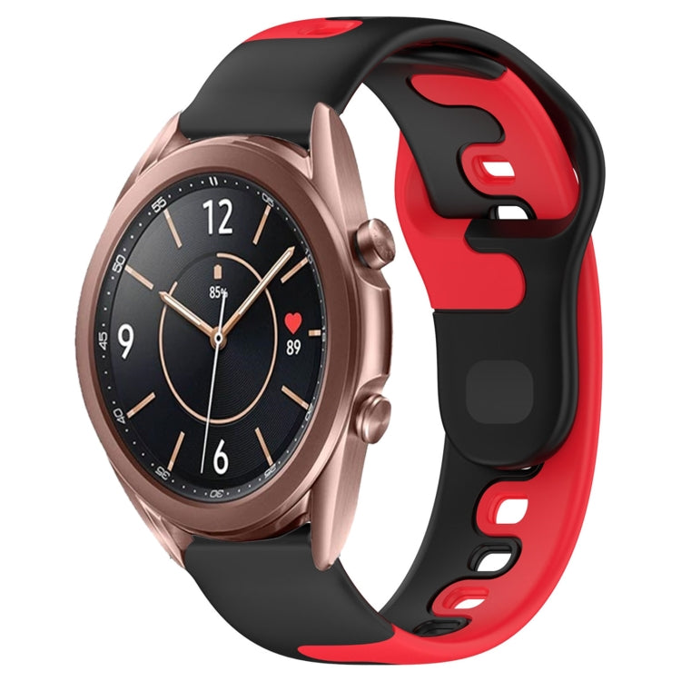 For Samsung Galaxy Watch3 41mm 20mm Double Color Silicone Watch Band(Black+Red) by bashfashion