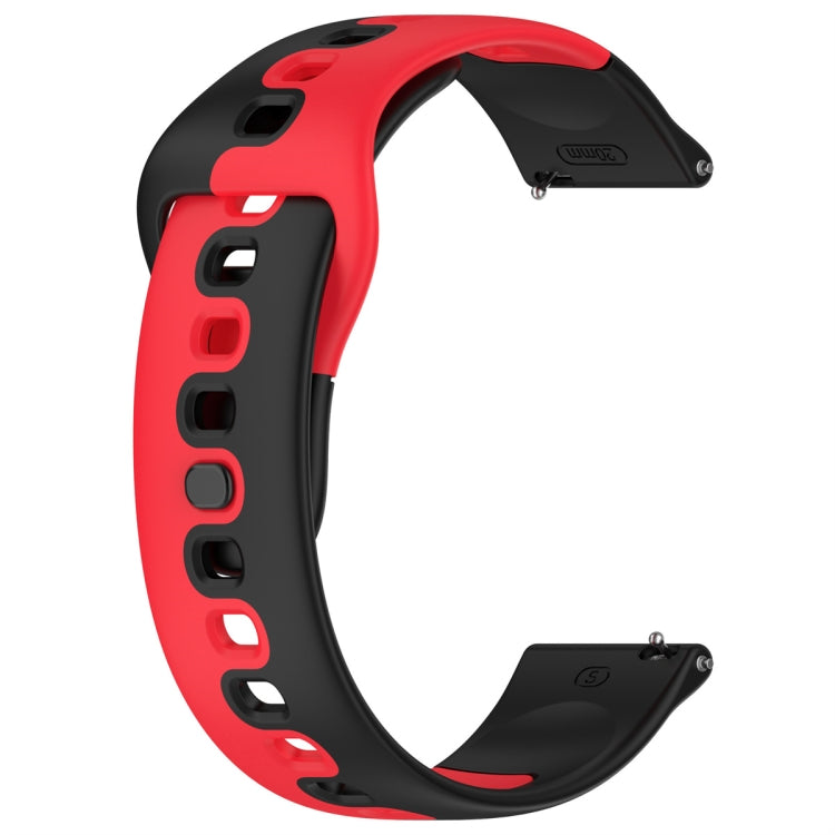 For Samsung Galaxy Watch3 41mm 20mm Double Color Silicone Watch Band(Black+Red) by bashfashion