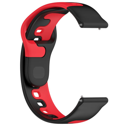 For Samsung Galaxy Watch3 41mm 20mm Double Color Silicone Watch Band(Black+Red) by bashfashion