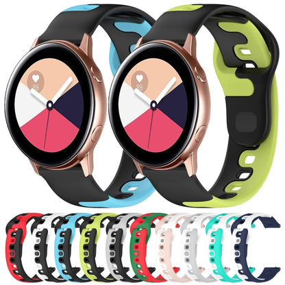 For Samsung Galaxy Watch3 41mm 20mm Double Color Silicone Watch Band(Black+Red) by bashfashion