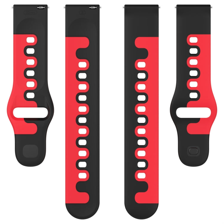 For Samsung Galaxy Watch3 41mm 20mm Double Color Silicone Watch Band(Black+Red) by bashfashion