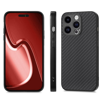 For iPhone 15 Pro Max ENKAY Fiber Leather Skin PC Phone Case with High Aluminum-silicon Glass Film(Black) by ENKAY