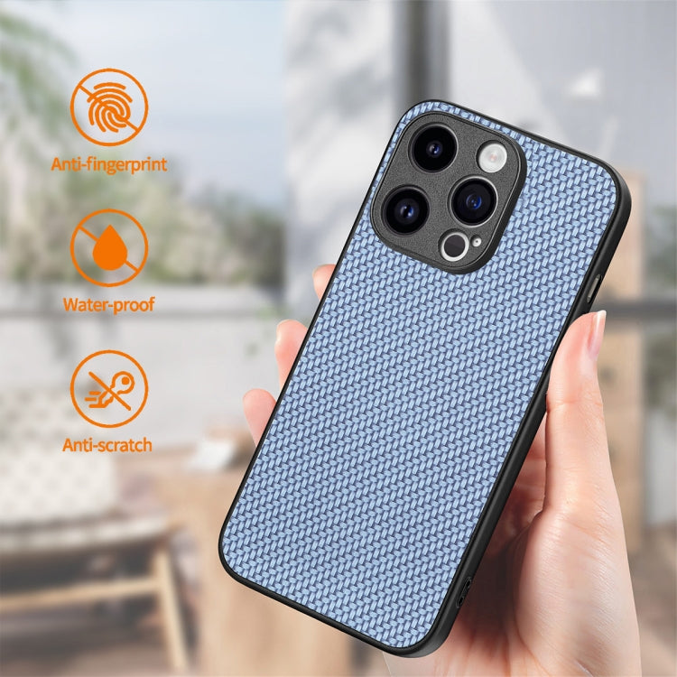 For iPhone 15 Pro Max ENKAY Fiber Leather Skin PC Phone Case with High Aluminum-silicon Glass Film(Black) by ENKAY