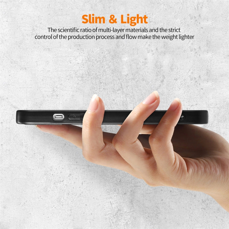 For iPhone 15 Pro ENKAY Fiber Leather Skin PC Phone Case with High Aluminum-silicon Glass Film(Black) by ENKAY