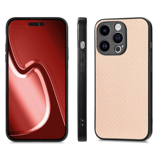 For iPhone 15 Pro ENKAY Fiber Leather Skin PC Phone Case with High Aluminum-silicon Glass Film(Khaki) by ENKAY