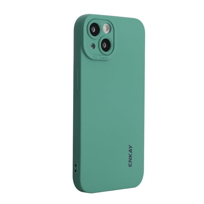 For iPhone 15 ENKAY Liquid Silicone Soft Shockproof Phone Case(Dark Green) by ENKAY
