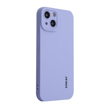For iPhone 15 ENKAY Liquid Silicone Soft Shockproof Phone Case(Purple) by ENKAY