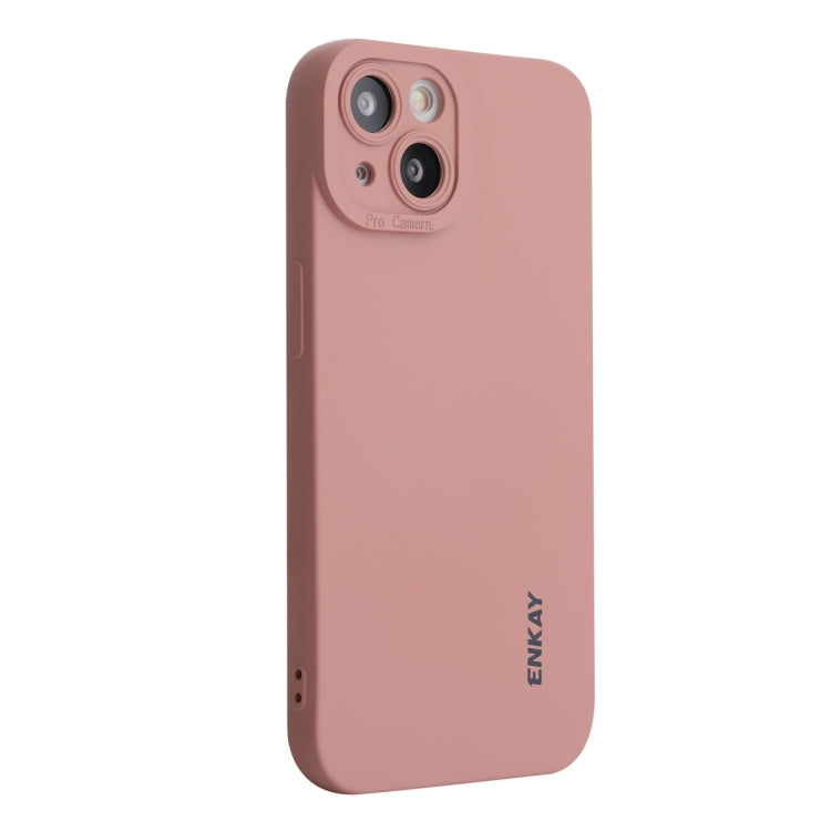 For iPhone 15 ENKAY Liquid Silicone Soft Shockproof Phone Case(Pink) by ENKAY