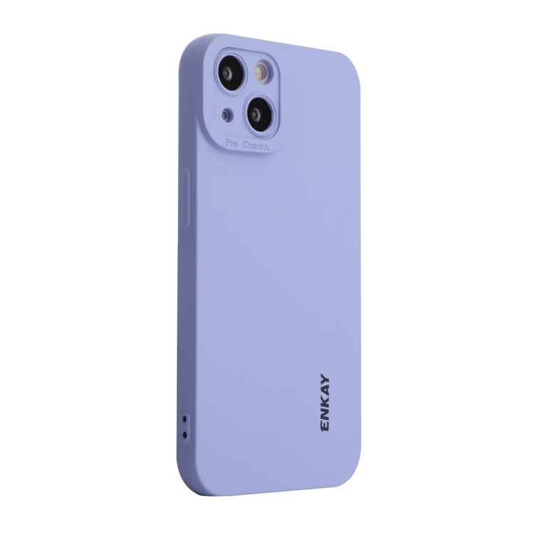 For iPhone 15 Plus ENKAY Liquid Silicone Soft Shockproof Phone Case(Purple) by ENKAY
