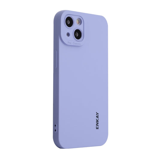 For iPhone 15 Plus ENKAY Liquid Silicone Soft Shockproof Phone Case(Purple) by ENKAY