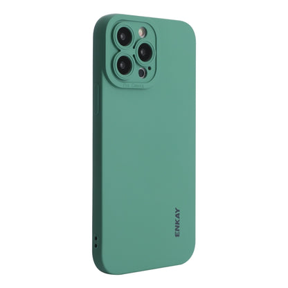 For iPhone 15 Pro ENKAY Liquid Silicone Soft Shockproof Phone Case(Dark Green) by ENKAY