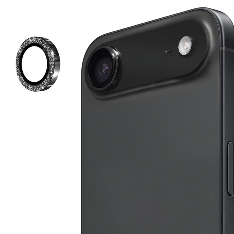 For iPhone Air ENKAY Hat-Prince Glitter Rear Lens Aluminium Alloy Tempered Glass Film(Black) by ENKAY