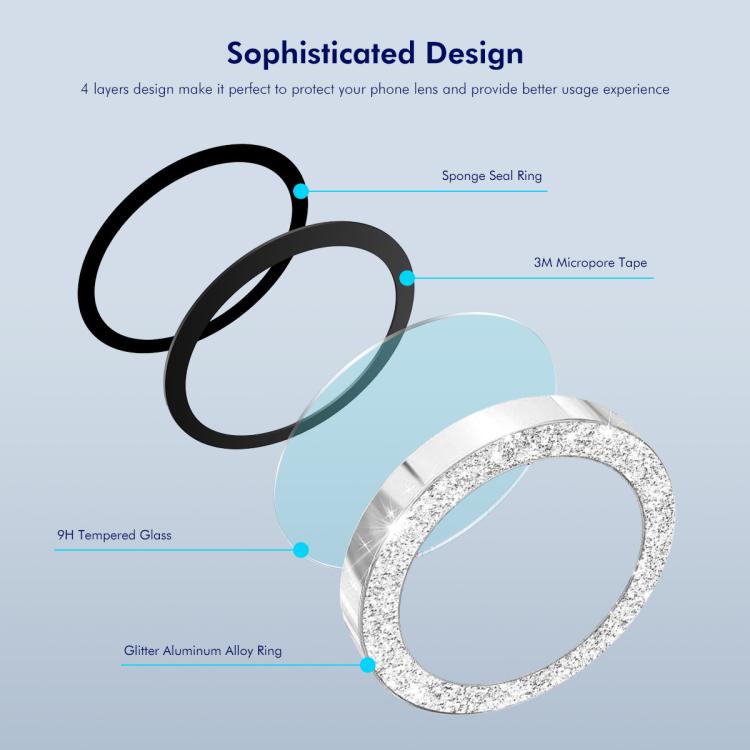 For iPhone Air ENKAY Hat-Prince Glitter Rear Lens Aluminium Alloy Tempered Glass Film(Colorful) by ENKAY