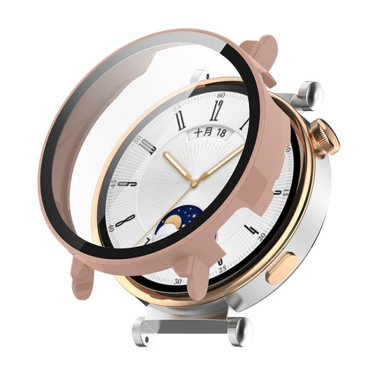For Huawei Watch GT 4 46mm ENKAY Hat-Prince Full Coverage PC + Tempered Film Integrated Watch Protective Case(Pink) by ENKAY