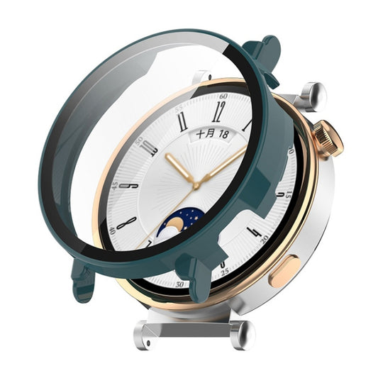 For Huawei Watch GT 4 46mm ENKAY Hat-Prince Full Coverage PC + Tempered Film Integrated Watch Protective Case(Dark Green) by ENKAY