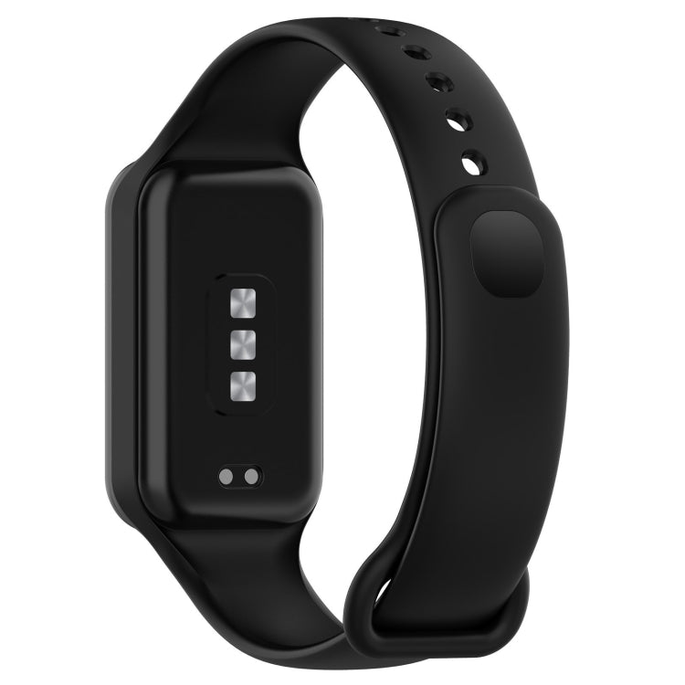 For Xiaomi Mi Band 8 Active Solid Color Integrated Silicone Watch Band(Black) by bashfashion