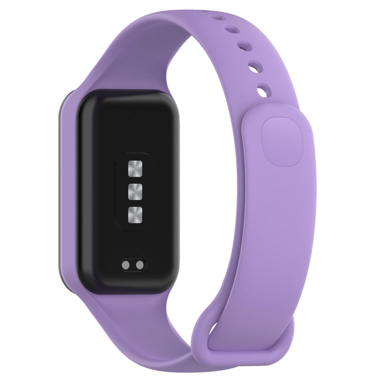 For Xiaomi Mi Band 8 Active Solid Color Integrated Silicone Watch Band(Purple) by bashfashion