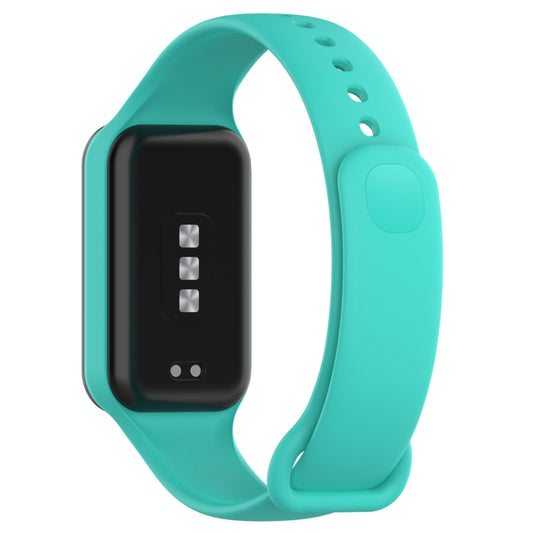 For Xiaomi Mi Band 8 Active Solid Color Integrated Silicone Watch Band(Teal Green) by bashfashion