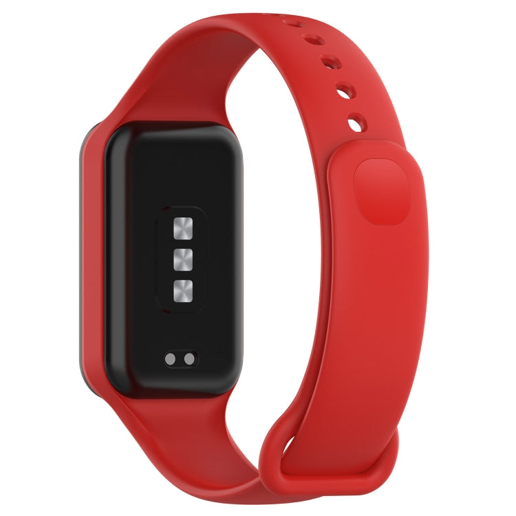 For Xiaomi Mi Band 8 Active Solid Color Integrated Silicone Watch Band(Red) by bashfashion