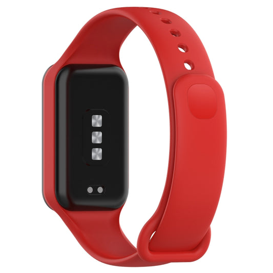 For Xiaomi Mi Band 8 Active Solid Color Integrated Silicone Watch Band(Red) by bashfashion