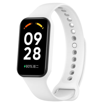 For Xiaomi Mi Band 8 Active Solid Color Integrated Silicone Watch Band(White) by bashfashion