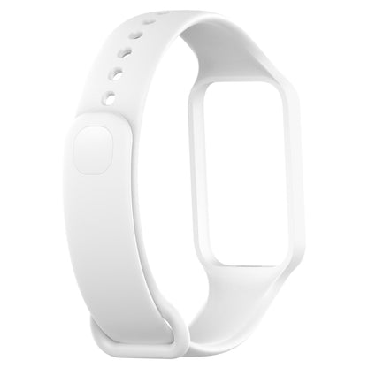 For Xiaomi Mi Band 8 Active Solid Color Integrated Silicone Watch Band(White) by bashfashion