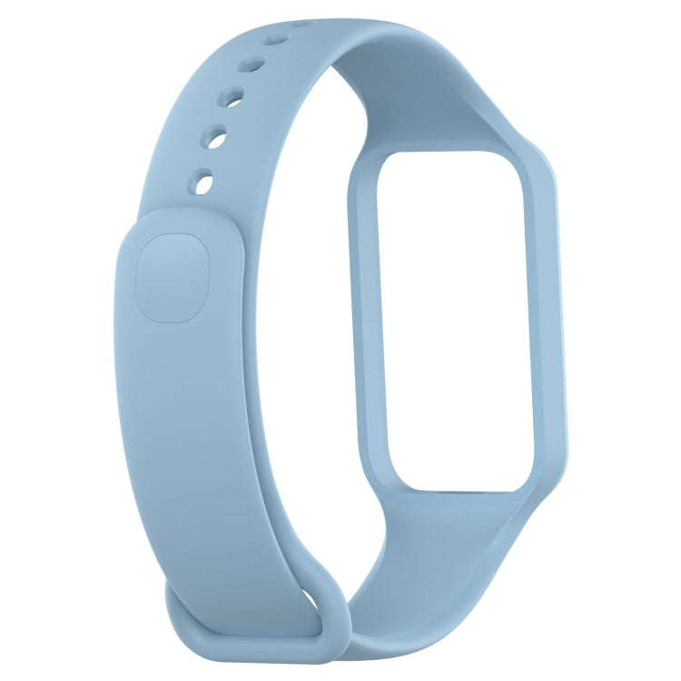 For Xiaomi Mi Band 8 Active Solid Color Integrated Silicone Watch Band(Light Blue) by bashfashion