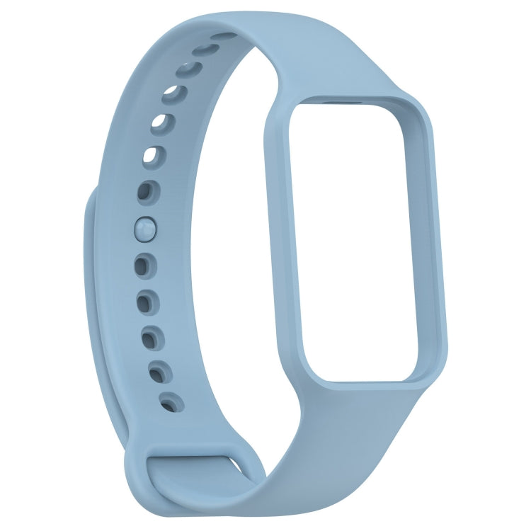 For Xiaomi Mi Band 8 Active Solid Color Integrated Silicone Watch Band(Light Blue) by bashfashion