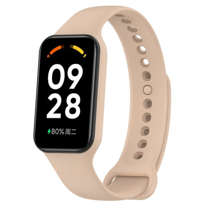 For Xiaomi Mi Band 8 Active Solid Color Integrated Silicone Watch Band(Pink) by bashfashion