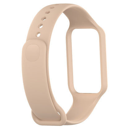 For Xiaomi Mi Band 8 Active Solid Color Integrated Silicone Watch Band(Pink) by bashfashion