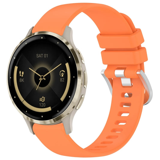 For Garmin Venu 3S Liquid Glossy Silver Buckle Silicone Watch Band(Orange) by bashfashion