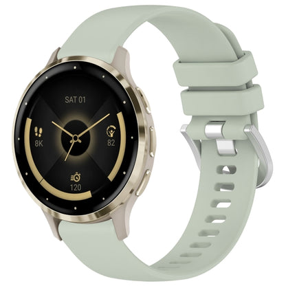 For Garmin Venu 3S Liquid Glossy Silver Buckle Silicone Watch Band(Green) by bashfashion