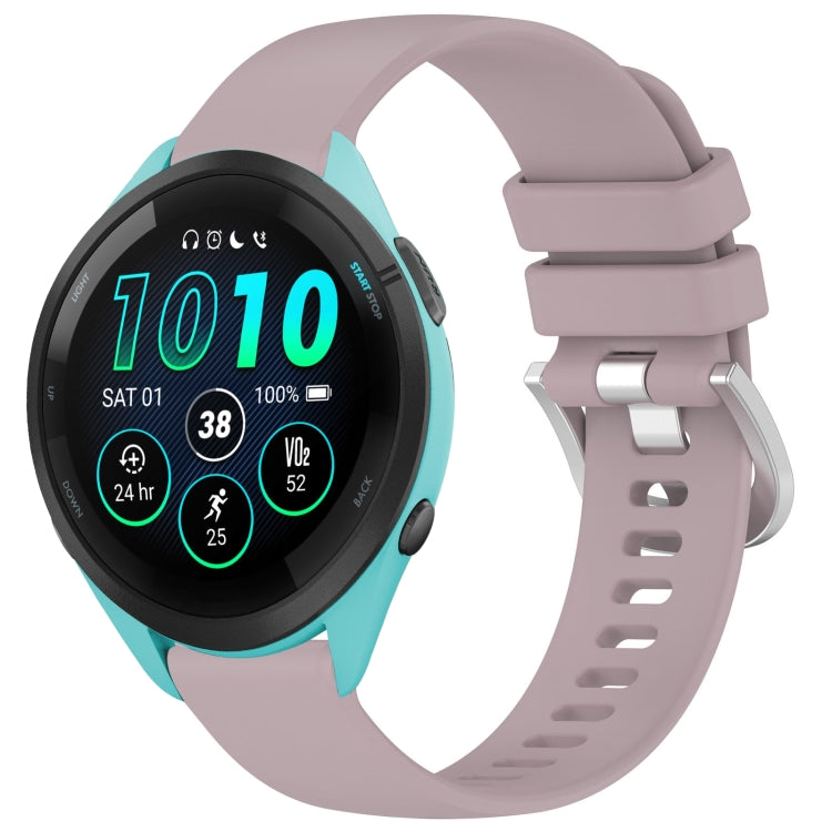 For Garmin Forerunner 265S Liquid Glossy Silver Buckle Silicone Watch Band(Purple) by bashfashion