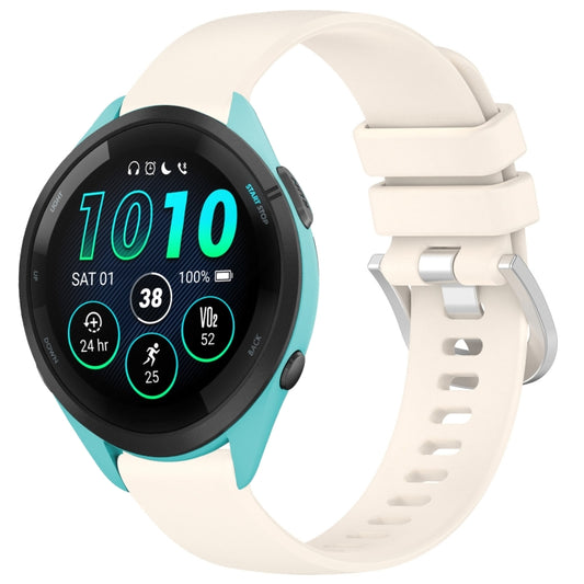 For Garmin Forerunner 265S Liquid Glossy Silver Buckle Silicone Watch Band(Stralight) by bashfashion