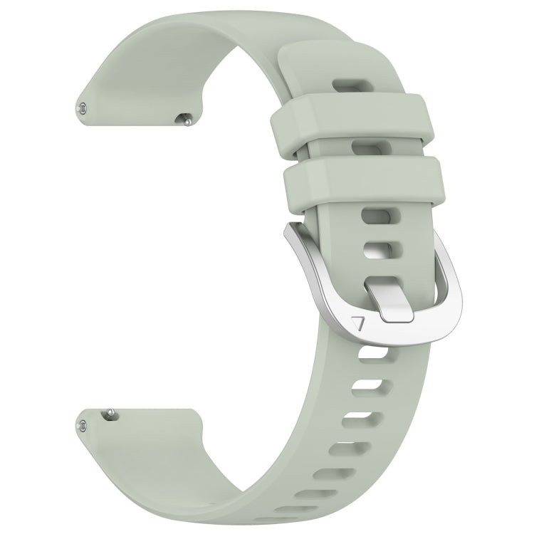 For Garmin Forerunner 265S Liquid Glossy Silver Buckle Silicone Watch Band(Green) by bashfashion