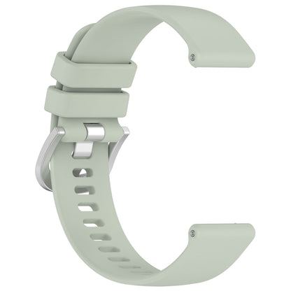 For Garmin Forerunner 265S Liquid Glossy Silver Buckle Silicone Watch Band(Green) by bashfashion