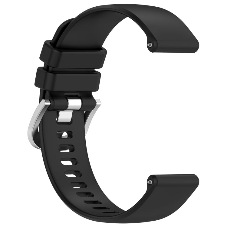 For Garmin Venu 2S Liquid Glossy Silver Buckle Silicone Watch Band(Black) by bashfashion