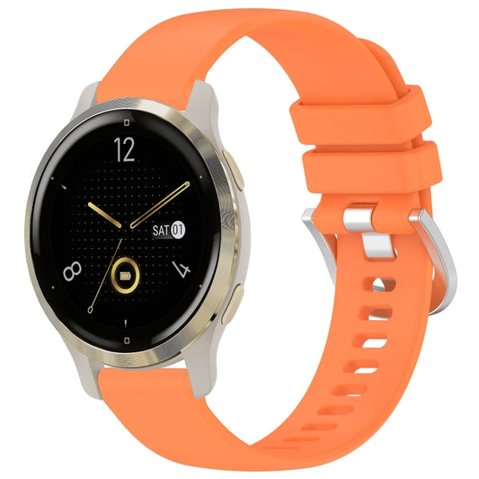 For Garmin Venu 2S Liquid Glossy Silver Buckle Silicone Watch Band(Orange) by bashfashion