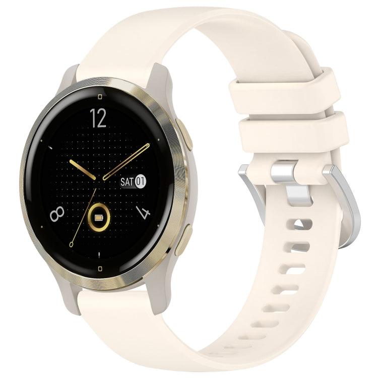 For Garmin Venu 2S Liquid Glossy Silver Buckle Silicone Watch Band(Stralight) by bashfashion